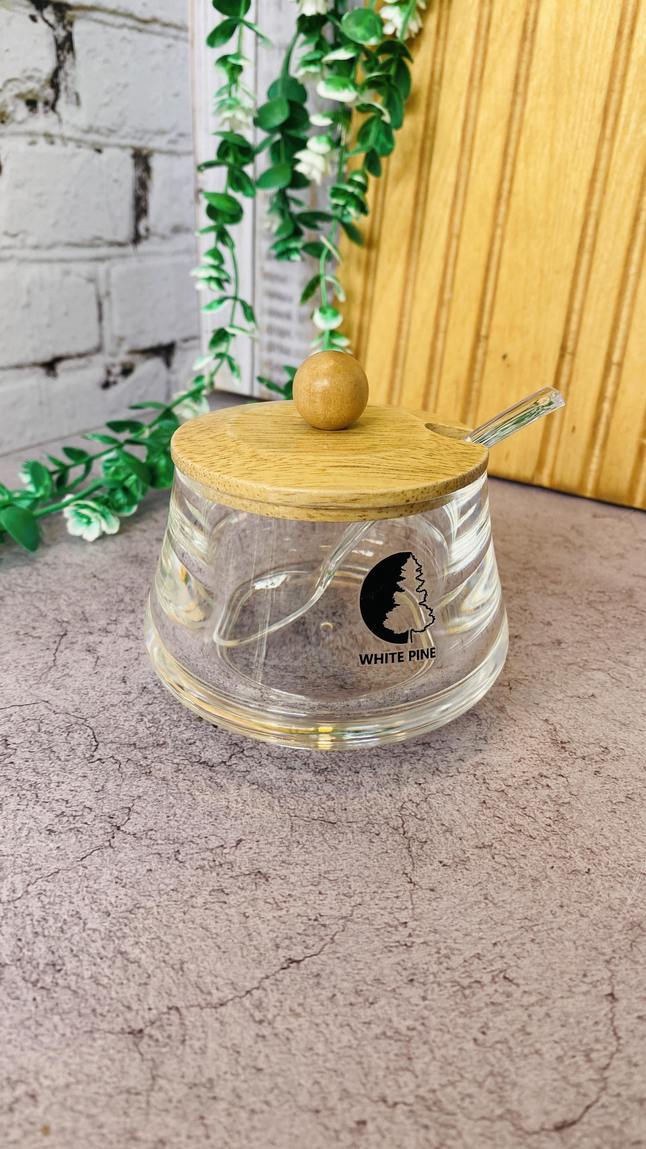 جا شکر و عسل اکرولیک درب چوبی